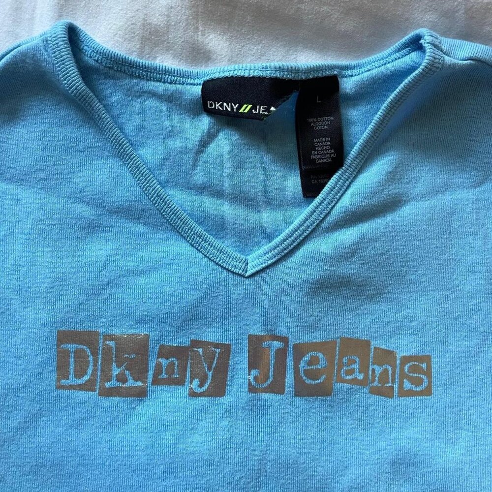 Y2K DKNY Blue Tee - Picture 3 of 8